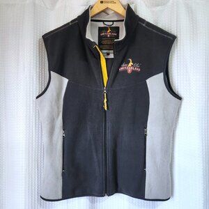 Alpine Club Switzerland Mens Large Softshell Vest Black Grey Zip Outdoor Hiking